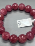 Rhodochrosite Round Bracelet - 13 mm Size - Code #B3 - AAAA Quality - Length 7.5 Inch- Natural Rhodochrosite Bracelet