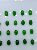 Chrome Diopside Oval Cabs • 5x7 mm Size • Pack of 4 Pieces • AAA Quality • Natural Chrome Diopside Cabochon •