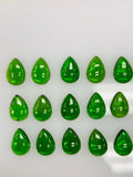 Chrome Diopside Pear Cabs • 5x7 mm Size • Pack of 4 Pieces • AAA Quality • Natural Chrome Diopside Cabochon •