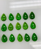 Chrome Diopside Pear Cabs • 5x7 mm Size • Pack of 4 Pieces • AAA Quality • Natural Chrome Diopside Cabochon •