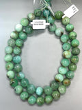 Chrysoprase Round Beads • 14 mm Size • Code #A5-A6 • AAA quality • Length 40 Cm • Natural Chrysoprase beads • Origin Australia