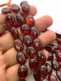 Hessonite Garnet Nugget Beads -9x13 to 10x14 mm size - Code #H4 - AAA Quality- 16 Inch Length - Hessonite Tumble Beads