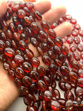 Hessonite Garnet Nugget Beads - 8x10-11 mm size - Code #H6 - AAA Quality- 16 Inch Length - Hessonite Tumble Beads