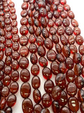 Hessonite Garnet Nugget Beads - 8x10-11 mm size - Code #H6 - AAA Quality- 16 Inch Length - Hessonite Tumble Beads