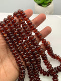 Hessonite Garnet Roundel Beads - 8 -12 MM Size- AAA Quality- 17 Inch Length-