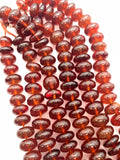 Hessonite Garnet Roundel Beads - 8 -12 MM Size- AAA Quality- 17 Inch Length-