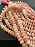 Pink Opal Rondelle Beads 9/10 mm- AAA quality beads - Length 16"- Peruvian Pink Opal Roundel