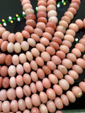Pink Opal Rondelle Beads 9/10 mm- AAA quality beads - Length 16"- Peruvian Pink Opal Roundel