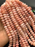 Pink Opal Rondelle Beads 9/10 mm- AAA quality beads - Length 16"- Peruvian Pink Opal Roundel
