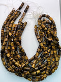 9x12 mm Tiger Eye Tube Beads 40 cm Length AAA quality - Natural Tiger Eye Beads