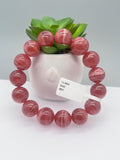 Rhodochrosite Round Bracelet - 14 mm Size - Code #B1 - AAAA Quality - Length 7.5 Inch- Natural Rhodochrosite Bracelet