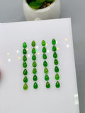 Chrome Diopside Pear Cabs • 3x5 mm Size • Pack of 5 Pieces • AAA Quality • Natural Chrome Diopside Cabochon •