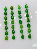 Chrome Diopside Pear Cabs • 4x6 mm Size • Pack of 4 Pieces • AAA Quality • Natural Chrome Diopside Cabochon •