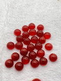 Carnelian cabs size 6,8,10mm Round cabs, orange carnelian cabochons, Pack of 5 pieces.