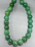Chrysoprase Round Beads • 16-17 mm Size • Code #A3-A4 • AAAA quality • Length 40 Cm • Natural Chrysoprase beads • Origin Australia