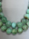 Chrysoprase Round Beads • 14 mm Size • Code #A5-A6 • AAA quality • Length 40 Cm • Natural Chrysoprase beads • Origin Australia