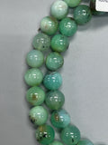 Chrysoprase Round Beads • 14 mm Size • Code #A5-A6 • AAA quality • Length 40 Cm • Natural Chrysoprase beads • Origin Australia