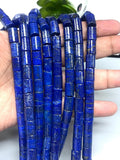 Lapis Tube Beads • 8X12 mm Size • Length 40 cm - AAA Quality • Natural Malachite Cylinder Beads- Malachite Barrel Beads