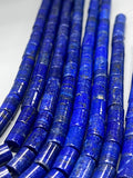 Lapis Tube Beads • 8X12 mm Size • Length 40 cm - AAA Quality • Natural Malachite Cylinder Beads- Malachite Barrel Beads