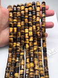 9x12 mm Tiger Eye Tube Beads 40 cm Length AAA quality - Natural Tiger Eye Beads
