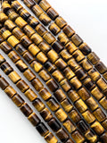 9x12 mm Tiger Eye Tube Beads 40 cm Length AAA quality - Natural Tiger Eye Beads