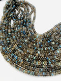 Labradorite Roundel Beads , 6mm size , AAA Quality, Length 14" . Blue fire Labradorite Beads