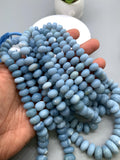 Blue Opal Roundel Beads 7-16 mm size, AAA Quality, 16 Inch length, Blue Opal Rondelle