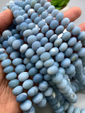 Blue Opal Roundel Beads 7-16 mm size, AAA Quality, 16 Inch length, Blue Opal Rondelle
