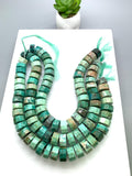 Turquoise Heishi Beads - 18 mm Size - AAA Quality - 14 Inch Length- Natural Turquoise beads, Peru mines