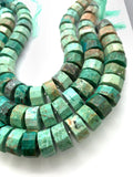 Turquoise Heishi Beads - 18 mm Size - AAA Quality - 14 Inch Length- Natural Turquoise beads, Peru mines
