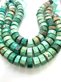Turquoise Heishi Beads - 18 mm Size - AAA Quality - 14 Inch Length- Natural Turquoise beads, Peru mines