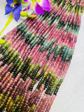 4mm Tourmaline faceted Rondelle Top quality 16.5" Strand, Natural Pink tourmaline micro faceted beads , origin Madagascar