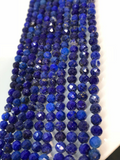 Lapis Round Faceted Beads 3.5 mm Size - Length 40 cm