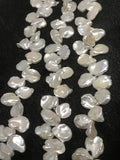 Keshi Freshwater Pearl , Natural white keshi shape , Length 16'' Fresh water Pearl Necklace , Size 11-12MM