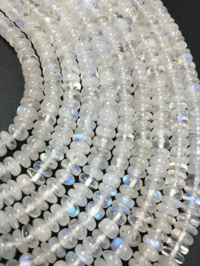 Rainbow Moonstone Smooth Roundel, 6 -7MM size, AAA Quality , 14 Inch Strand , Moonstone roundel beads.