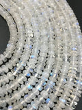 Rainbow Moonstone Smooth Roundel, 7mm size, AAA Quality , 14 Inch Strand