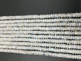 Rainbow Moonstone Smooth Roundel, 6 to 6.5mm size, AAA Quality , 14 Inch Strand , Moonstone roundel beads.