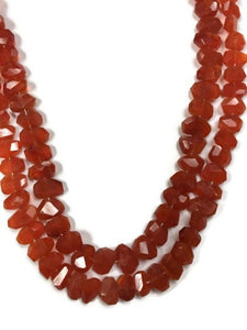 Carnelian Faceted Flat Nugget, Carnelian Fancy Shape, 7x9mm to 8x10mm / 8x12mm to 10x16mm size