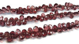 Garnet Rhodolite faceted Pear Briolette, 4x6 mm  8 Inch Strand