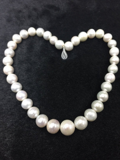 Freshwater Pearl Round beads ,11-15mm size -100% Natural Color - White Color- AAA Quality 40cm Length