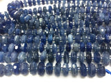 Blue Kyanite 13MM Faceted Roundel  , Top Quality Kyanite beads, 40 cm Length- Kyanite Faceted Rondelle