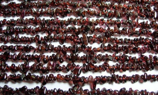 Garnet Chips Shape, Length of Necklace 34 