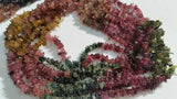 2 STRANDS -Multi Tourmaline Chips Beads 35 Inch length - Toumaline Beads