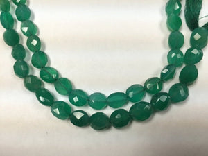 8 Inches Strand, Super Finest, Green Onyx faceted Oval Shape 8x10