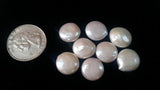 13MM Freshwater Pearl Coin Shape, Loose Coins pack of 5 Pc. Natural freshwater pearl Grade AAA