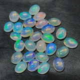 Ethiopian Opal Cabs 5x7 mm size Pack of 2 Pieces -Code #05 AAAAA Quality (5A Grade) Opal Cabochon - Ethiopian Opal Oval Cabochon