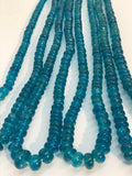 Neon Apatite ( 5 Strand Pack) Smooth Roundel Beads, 5-8mm size, 18 Inch Length- AAA Quality- Appetite Roundel Beads