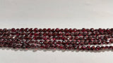 Garnet Faceted Buff Coin 7mm, Length of strand 15"