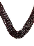 5 Strands, Garnet Tube Beads, 4x7mm 16 Inch Strand- Garnet Tube