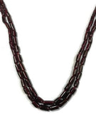 5 Strands, Garnet Tube Beads, 4x7mm 16 Inch Strand- Garnet Tube